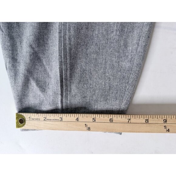 Eileen Fisher Pants L Gray Wool Lantern Flannel Side Zip Fall Winter - Picture 13 of 14